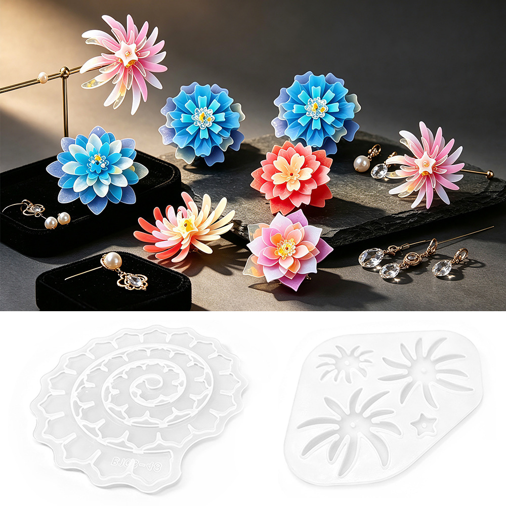 Resin Craft Ideas - Wielowarstwowa silikonowa forma kwiatowa do tworzenia