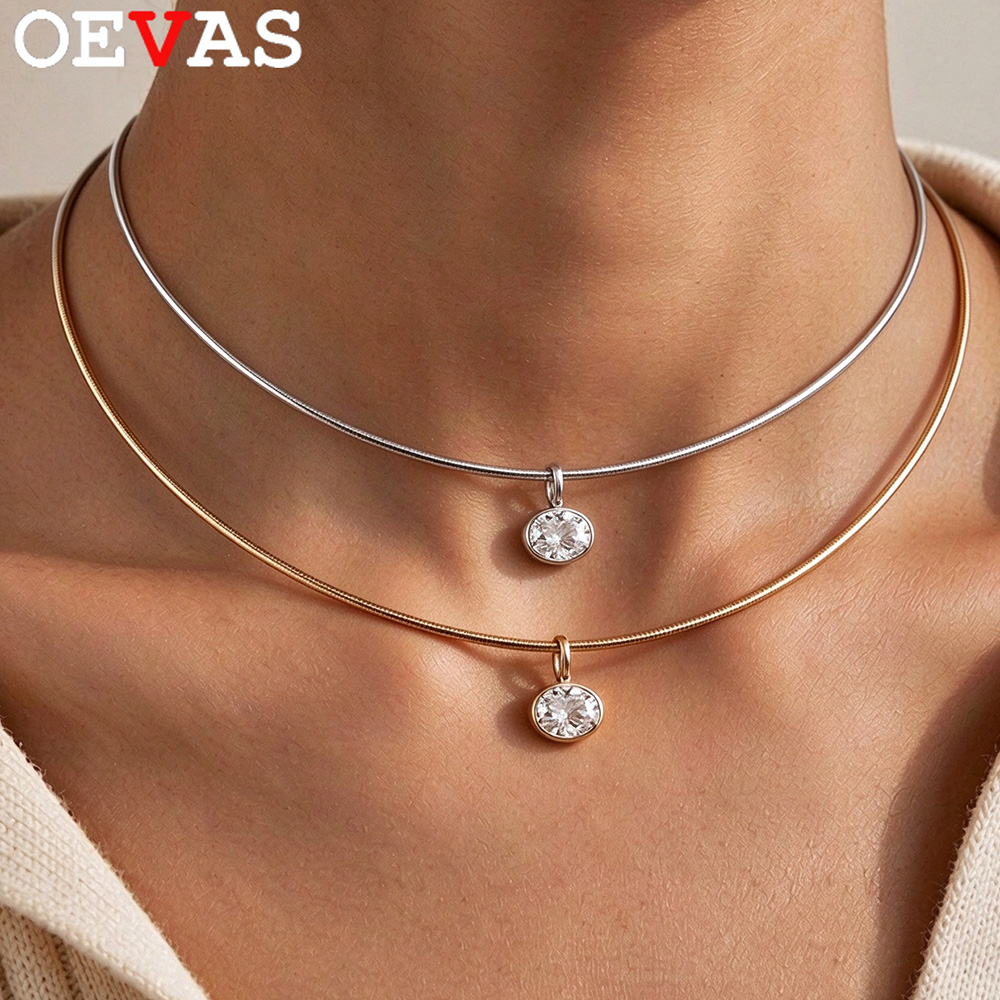 OEVAS 2-4CT Naszyjnik z moissa – Bezels Set Pendant recenzja i cena
