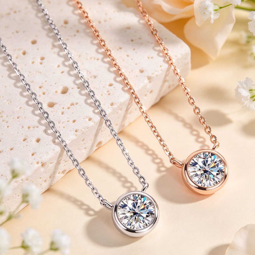 LinkerLove Naszyjnik z moissan – Bezels Set Pendant recenzja i cena