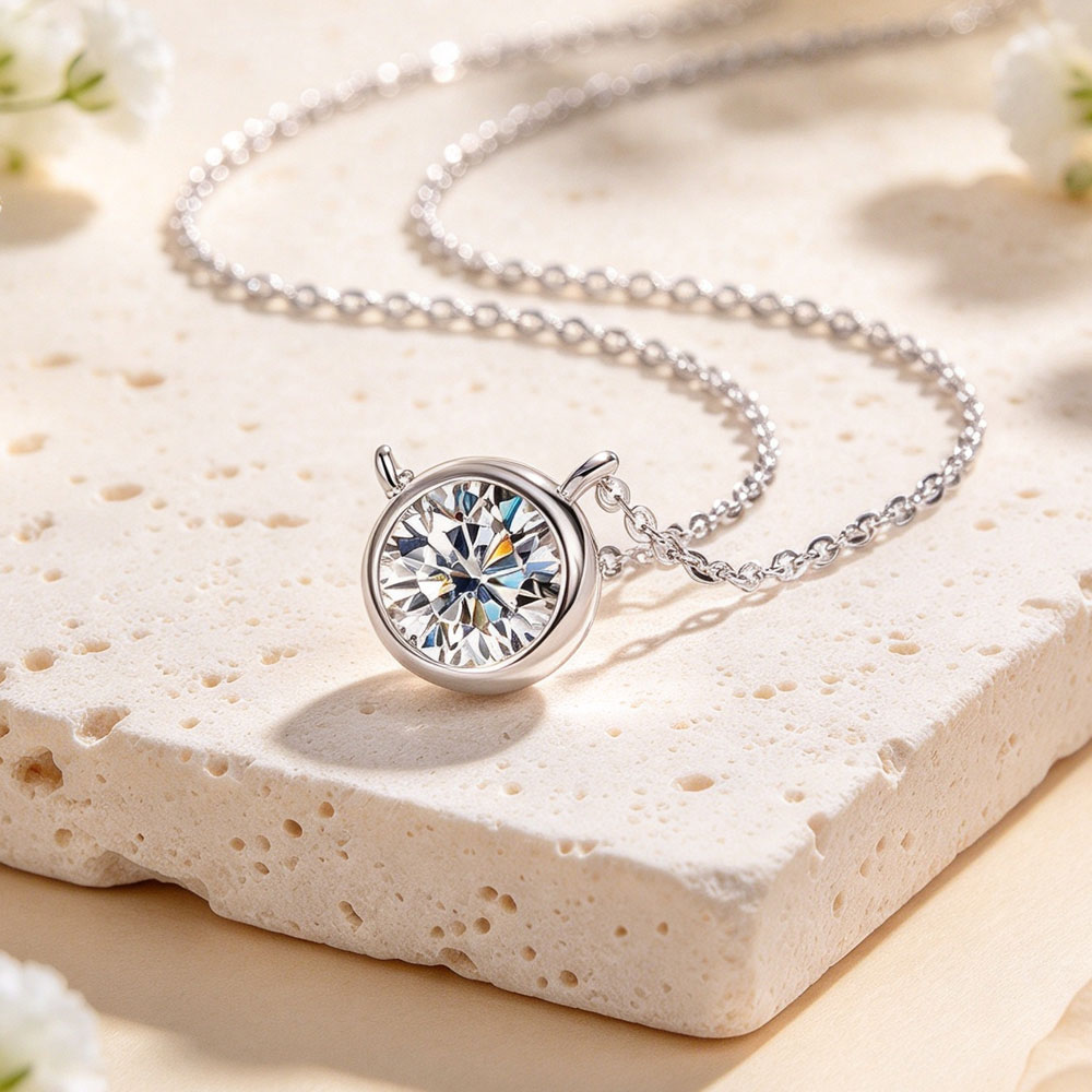 LinkerLove Naszyjnik z moissan – Bezels Set Pendant recenzja i cena