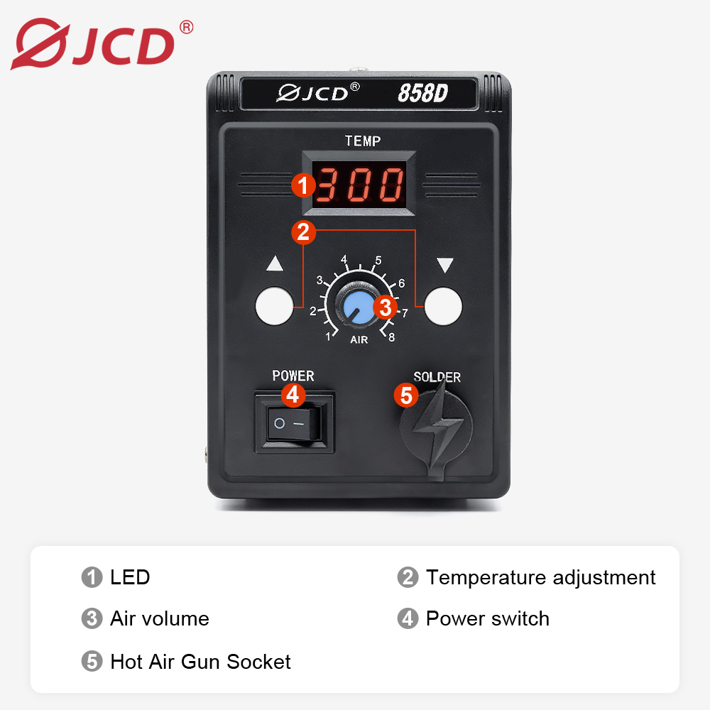 JCD Hot Air Gun 858D 700W BGA  – Heat Gun Small recenzja i cena